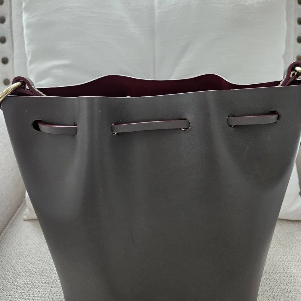 Dooney & Bourke Grey and Burgundy Women's Bag And Wallet - Picture 4 of 15